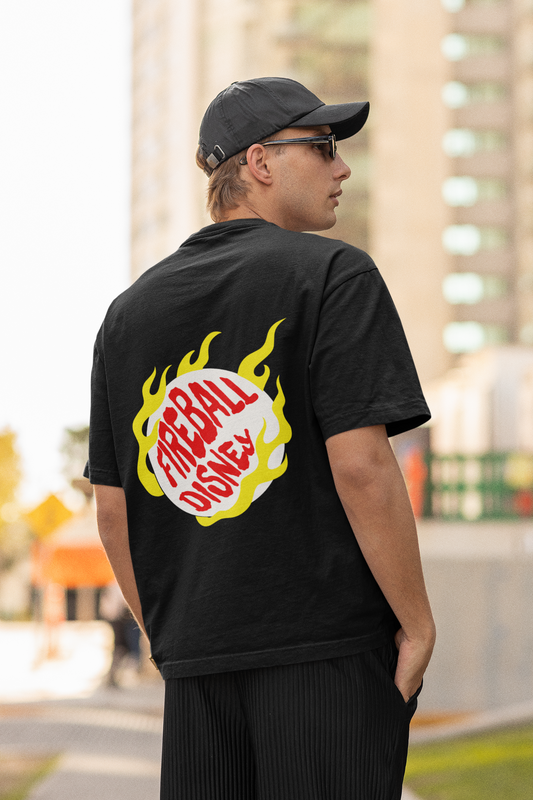 Fire ball oversized t-shirt - s