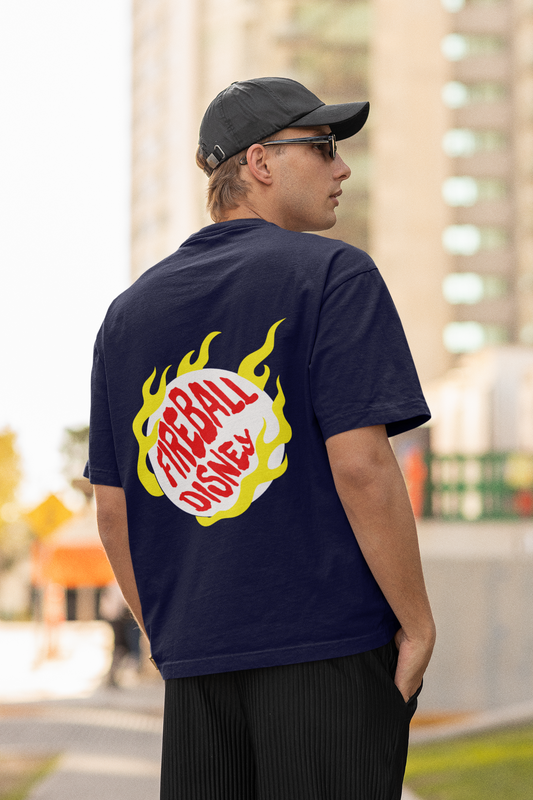 Fire ball oversized t-shirt - s