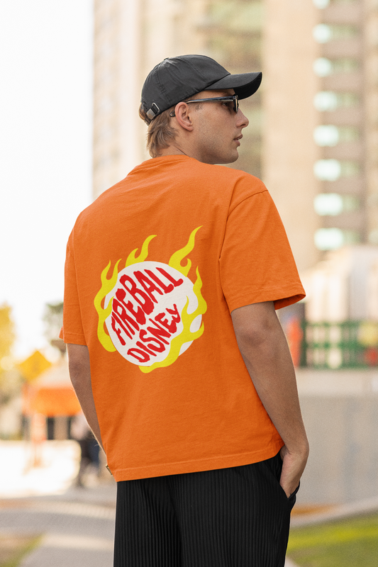Fire ball oversized t-shirt - s