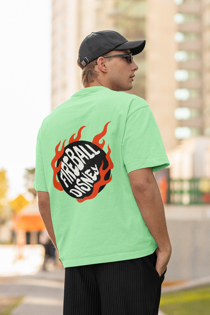 Fire ball oversized t-shirt - s