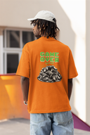 Game Over Half Sleeve Orange Oversized T-Shirt for Men by Hello Swanky