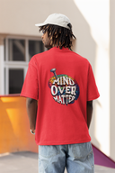 Mind Over Matter Half Sleeve Red Oversized T-Shirt for Men by Hello Swanky