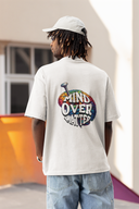 Mind Over Matter Half Sleeve White Oversized T-Shirt for Men by Hello Swanky