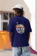 Mind Over Matter Half Sleeve Navy Blue Oversized T-Shirt for Men by Hello Swanky