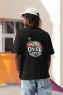 Mind Over Matter Half Sleeve Black Oversized T-Shirt for Men by Hello Swanky