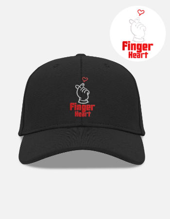 Finger Heart Embroidered Love Gesture Design