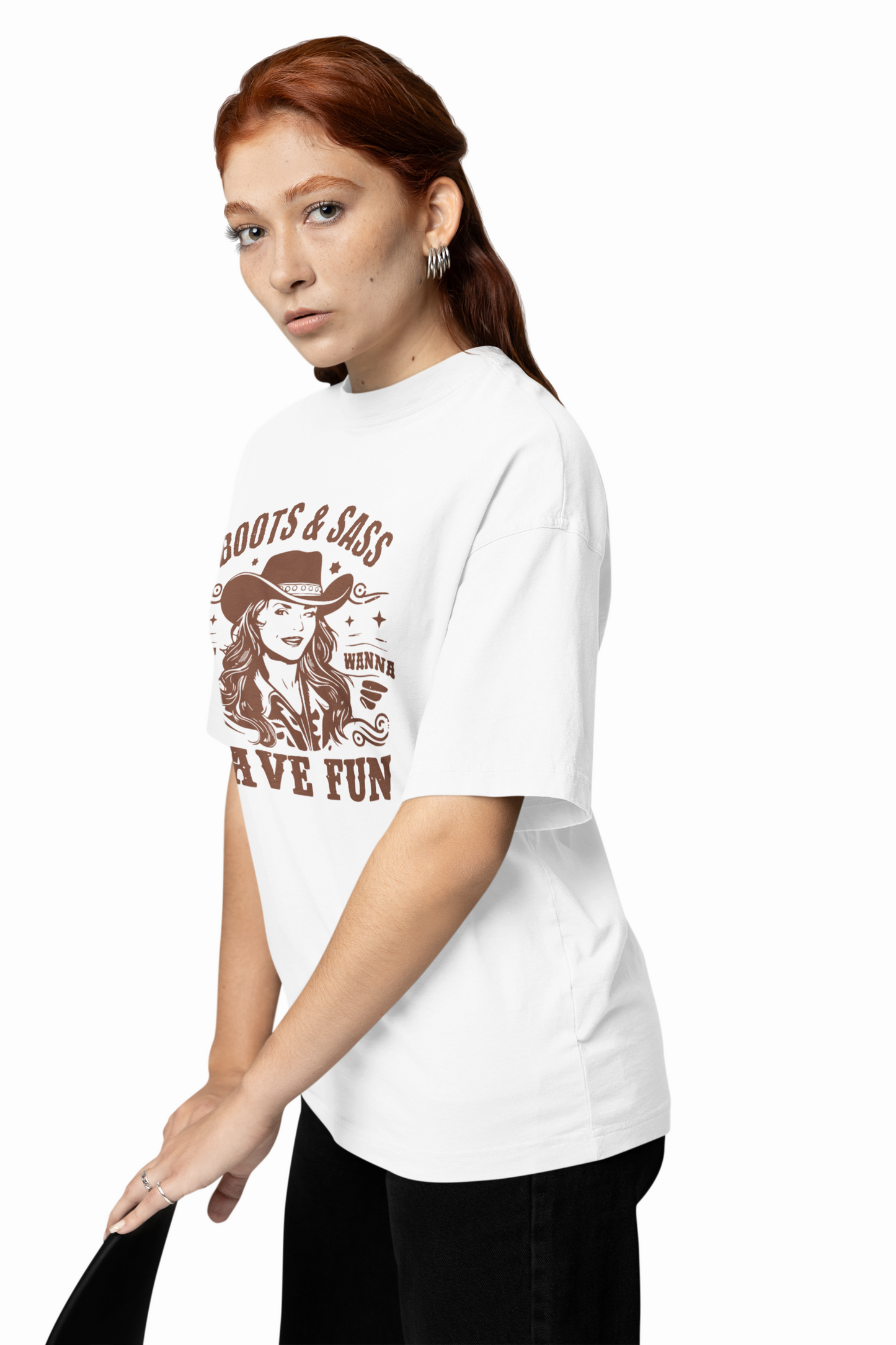 Boots & Saas Oversized T-Shirt Western Sassy Streetwear