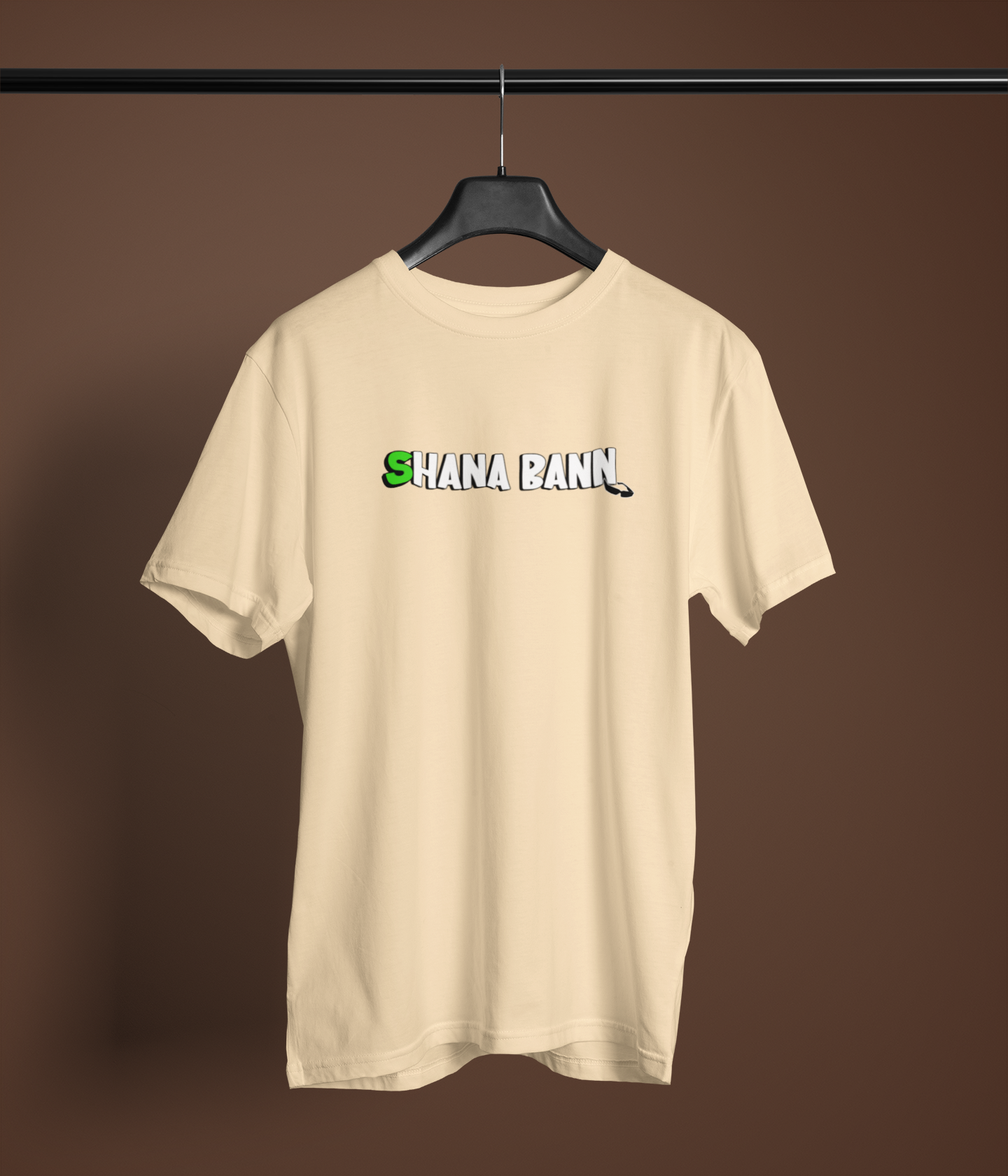 Shana Ban Unisex Beige Round Neck T-Shirt | Earth Tone Ethnic Graphic Tee