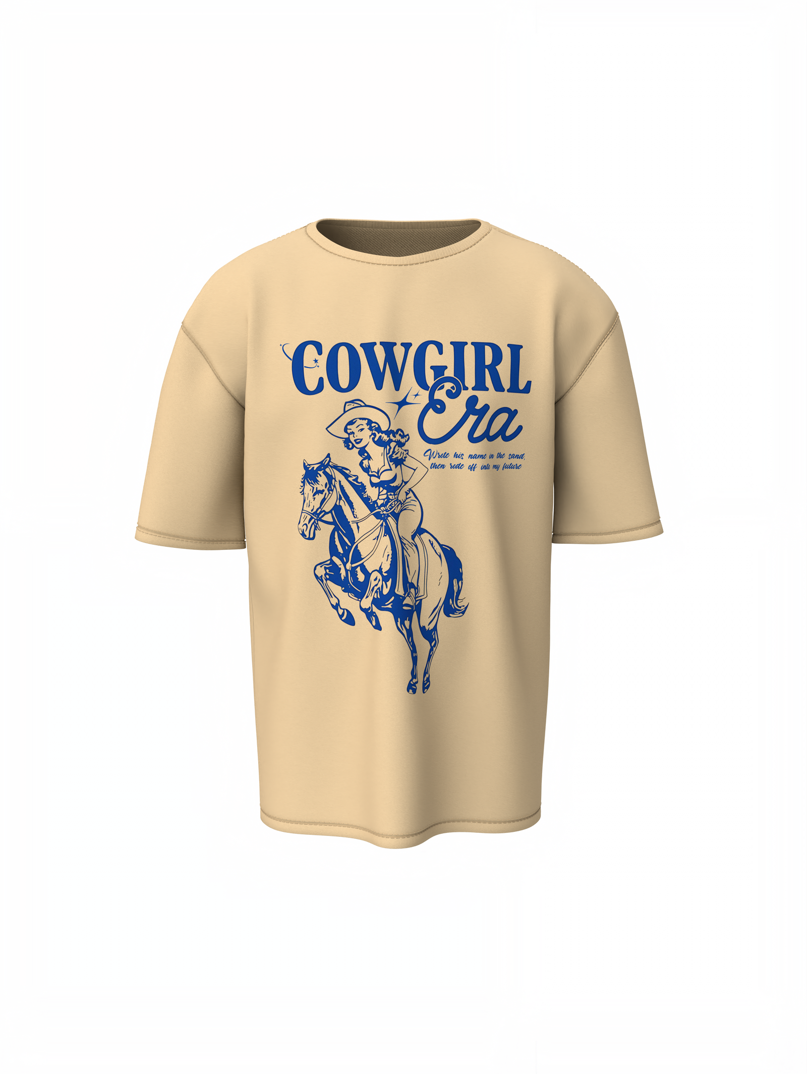 Cow Girl Era Oversized T-Shirt Stylish Western Graphic Design