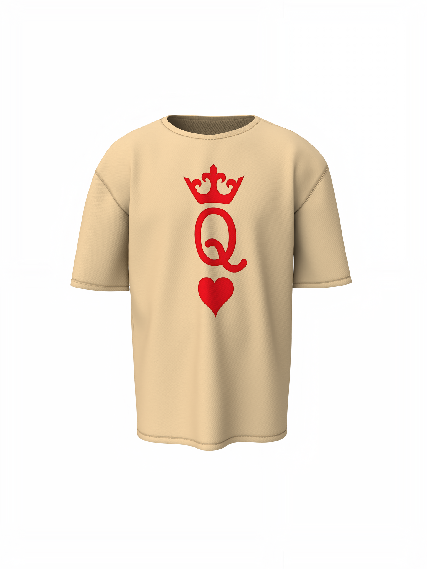 King & Queen Oversized T-Shirts for Couples Matching Wear