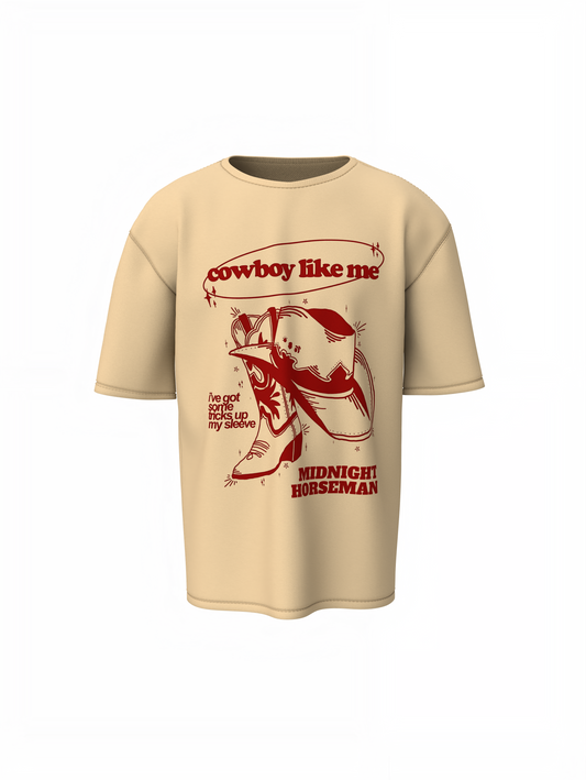 Cowboy Graphic Oversized T-Shirt Western Streetwear Style