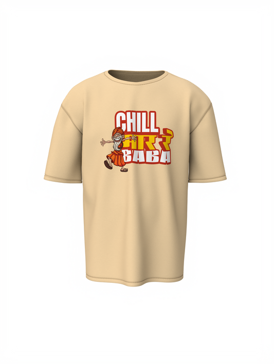 Chill Mar Re Baba Marathi Oversized T-Shirt Desi Style