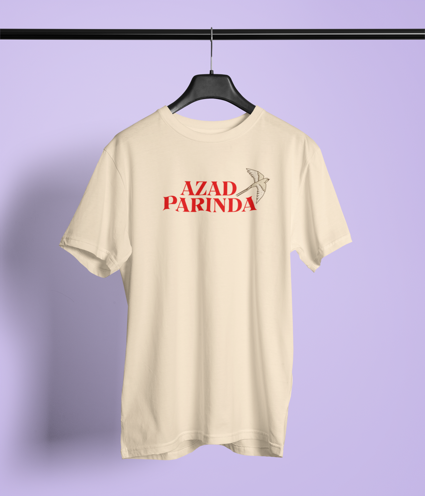Azad Parinda Beige Round Neck Unisex T-Shirt Desi