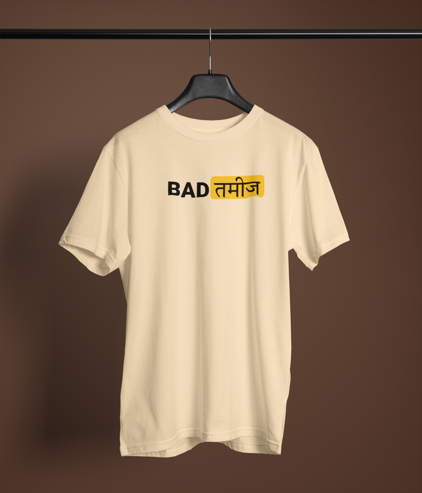 Bad Tameez Unisex T-Shirt Beige Round Neck Desi Graphic