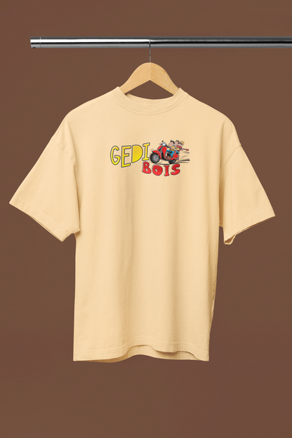 Gedi Bois Graphic Beige Oversized T-Shirt Stylish Wear
