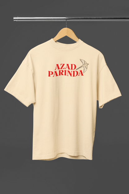 Azad Parinda Beige Oversized Unisex T-Shirt Desi