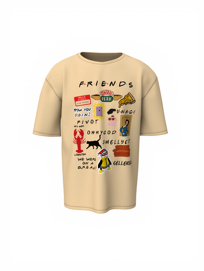 Friends Icons Oversized T-Shirt  Relive the Laughs in Style.