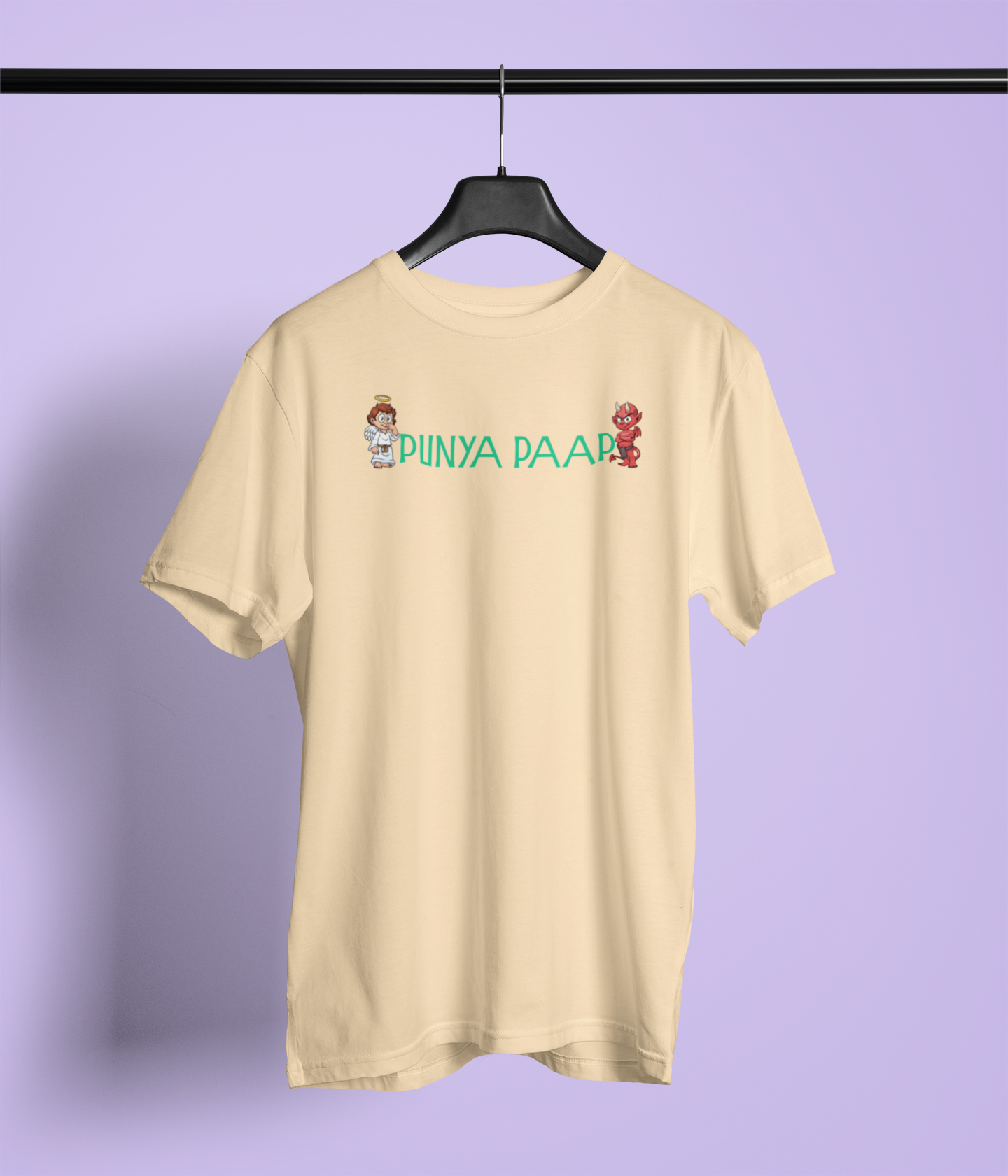 Punya Paap Unisex Beige Round Neck T-Shirt | Desi Graphic