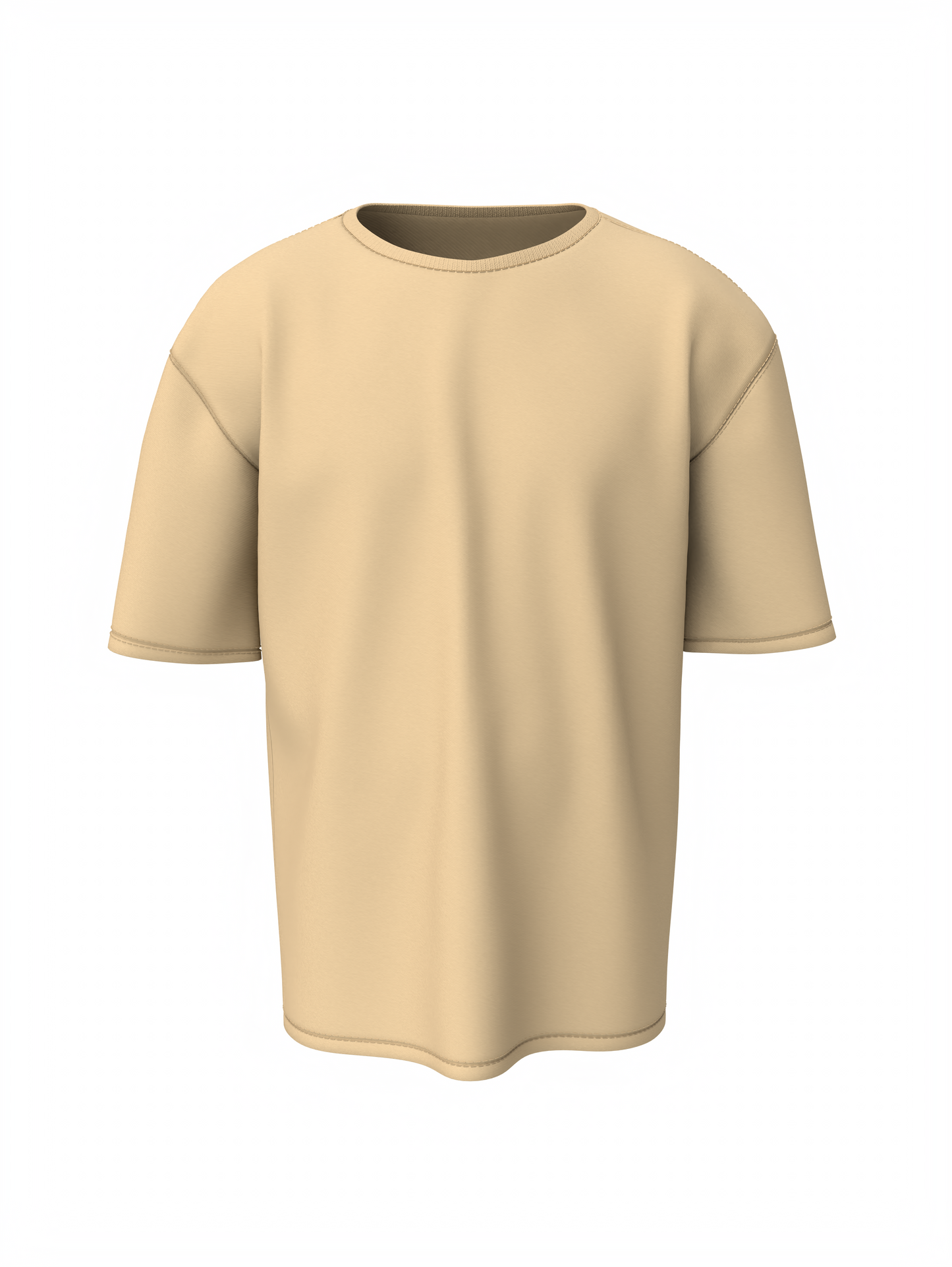 Plain oversized t-shirt - s / beige