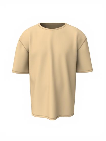 Plain oversized t-shirt - s / beige