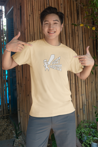 Quest Master Half Sleeve Beige Round Neck T-Shirt for Men