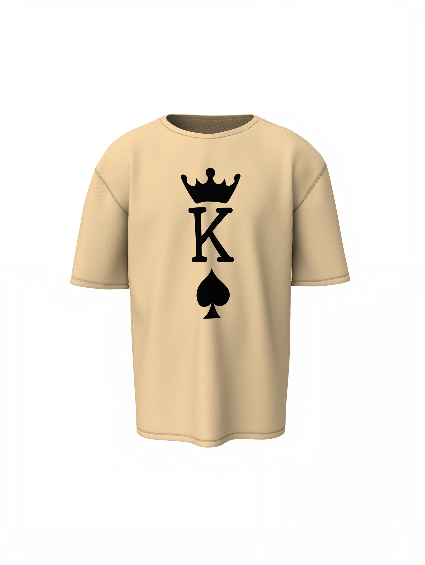 King & Queen Oversized T-Shirts for Couples Matching Wear