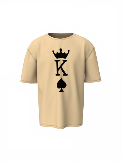 King & Queen Oversized T-Shirts for Couples Matching Wear