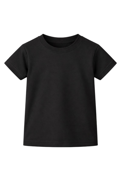 Black Bulk Kids Round Neck Half Sleeve T-Shirt Durable
