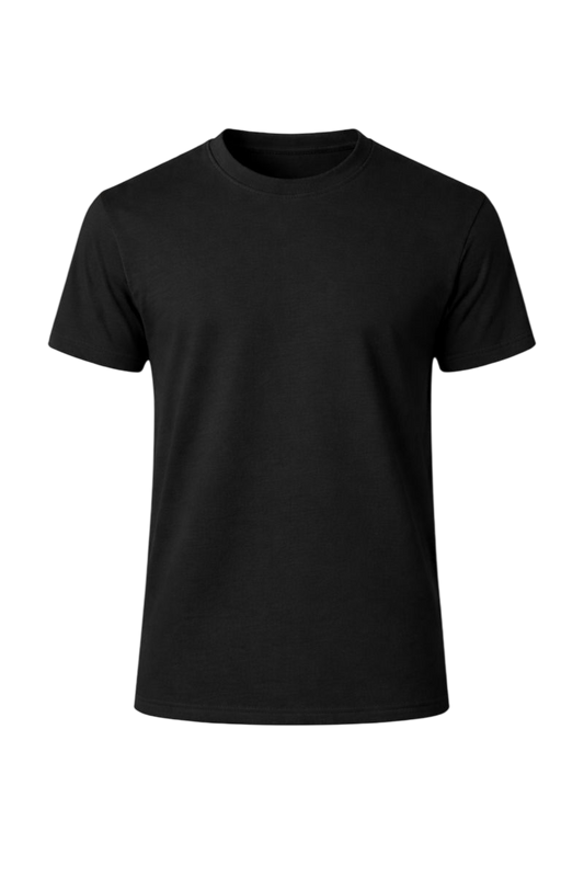 Black Bulk Unisex Round Neck Half Sleeve T-Shirt