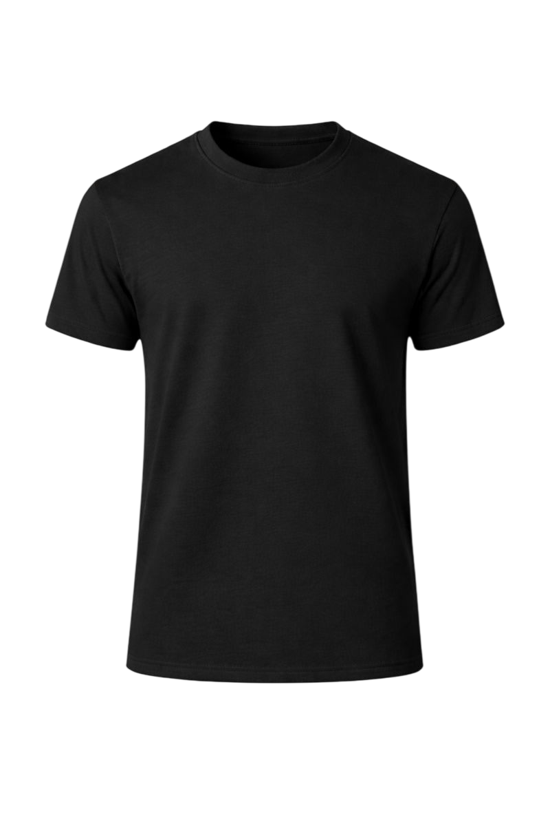 Black Bulk Unisex Round Neck Half Sleeve T-Shirt