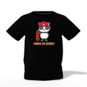 Panda On Rock Graphic Kid’s Black Printed T-Shirt