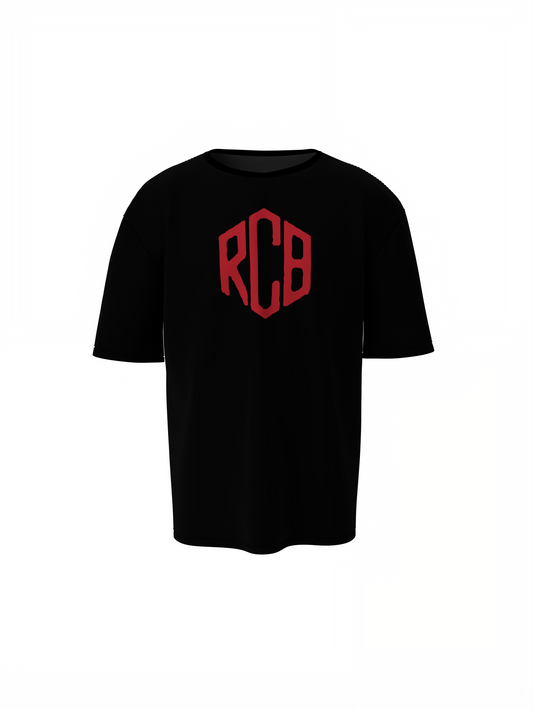 Red Hex RCB Logo Oversized T-Shirt