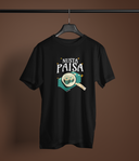 Nusta Paisa Unisex Black Round Neck T-Shirt | Desi Graphic