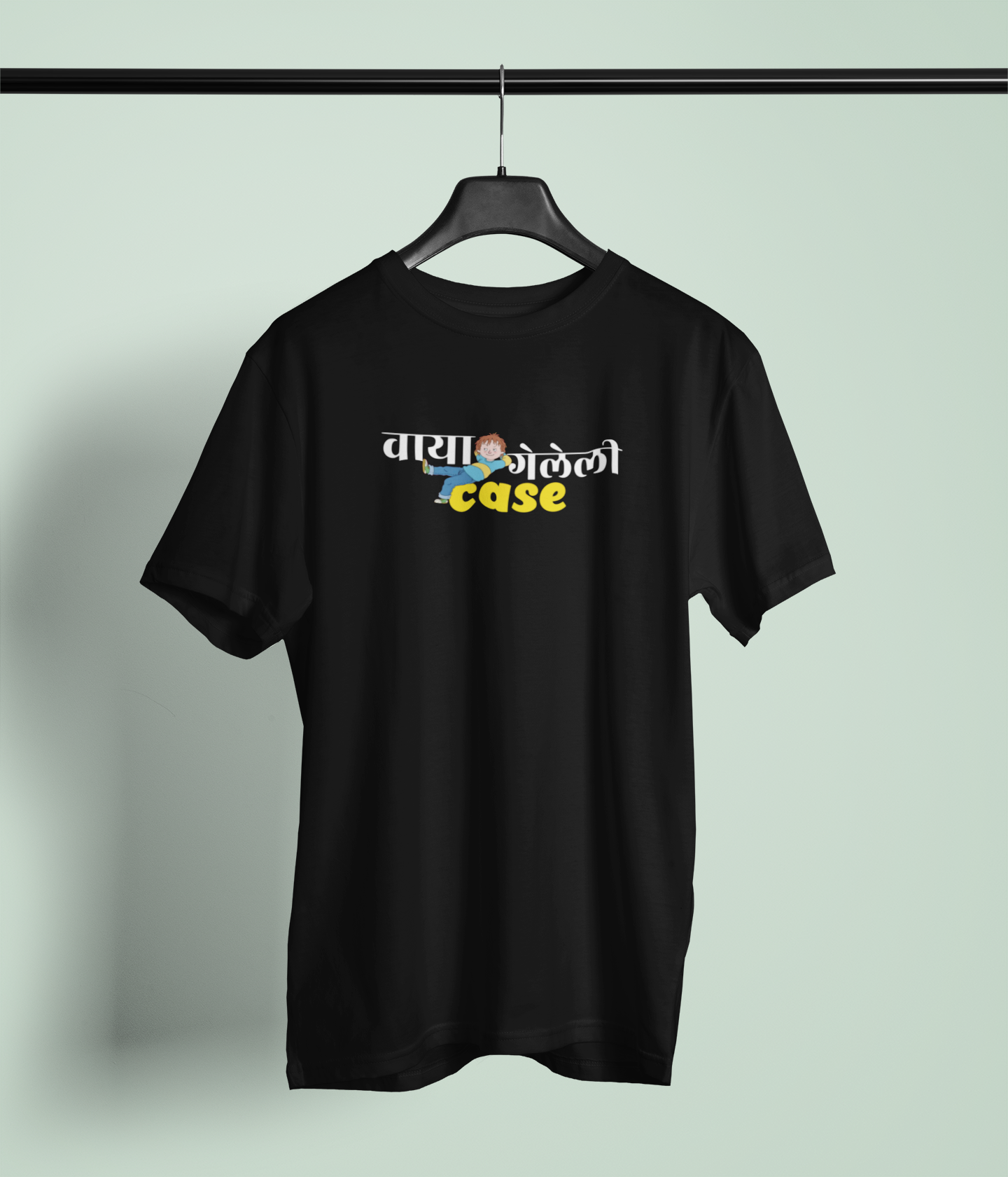 Vaya Geleli Case Black Round Neck Unisex T-shirt | Marathi Designs