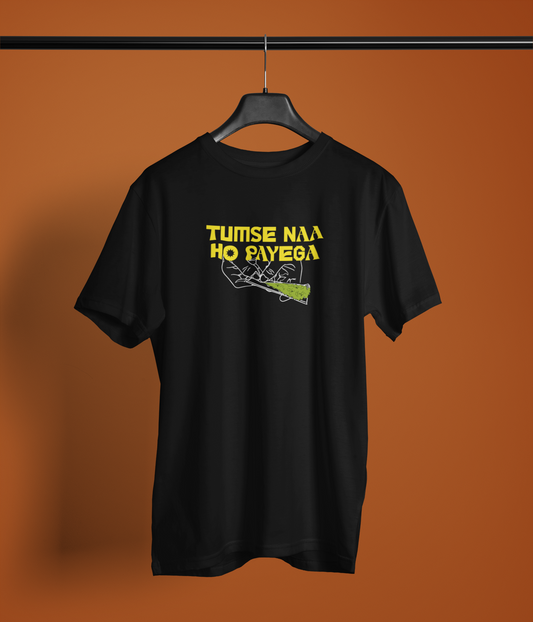 Tumse Na Ho Payega Unisex Black Round Neck T-Shirt for Men