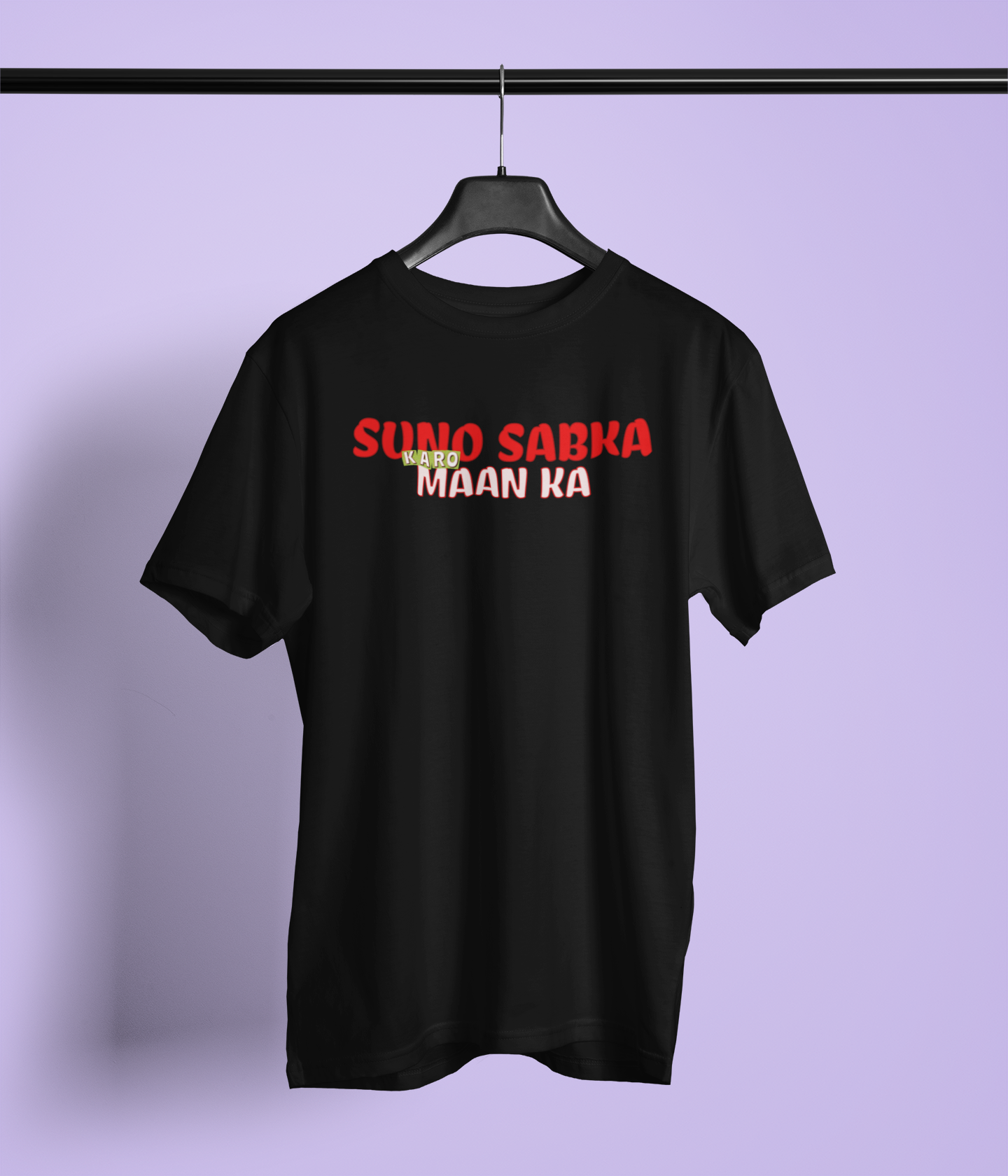 Suno Sabka Unisex Black Round Neck T-Shirt | Desi Graphic