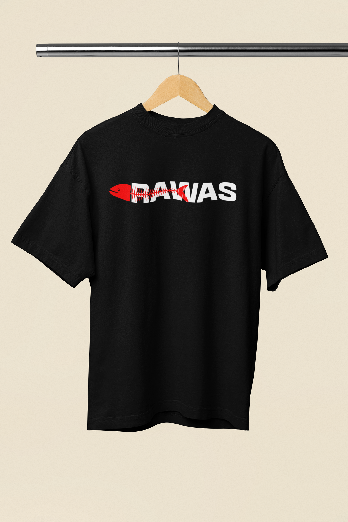 Rawas Oversized T-Shirt Black Desi Style Unisex Tee Wear