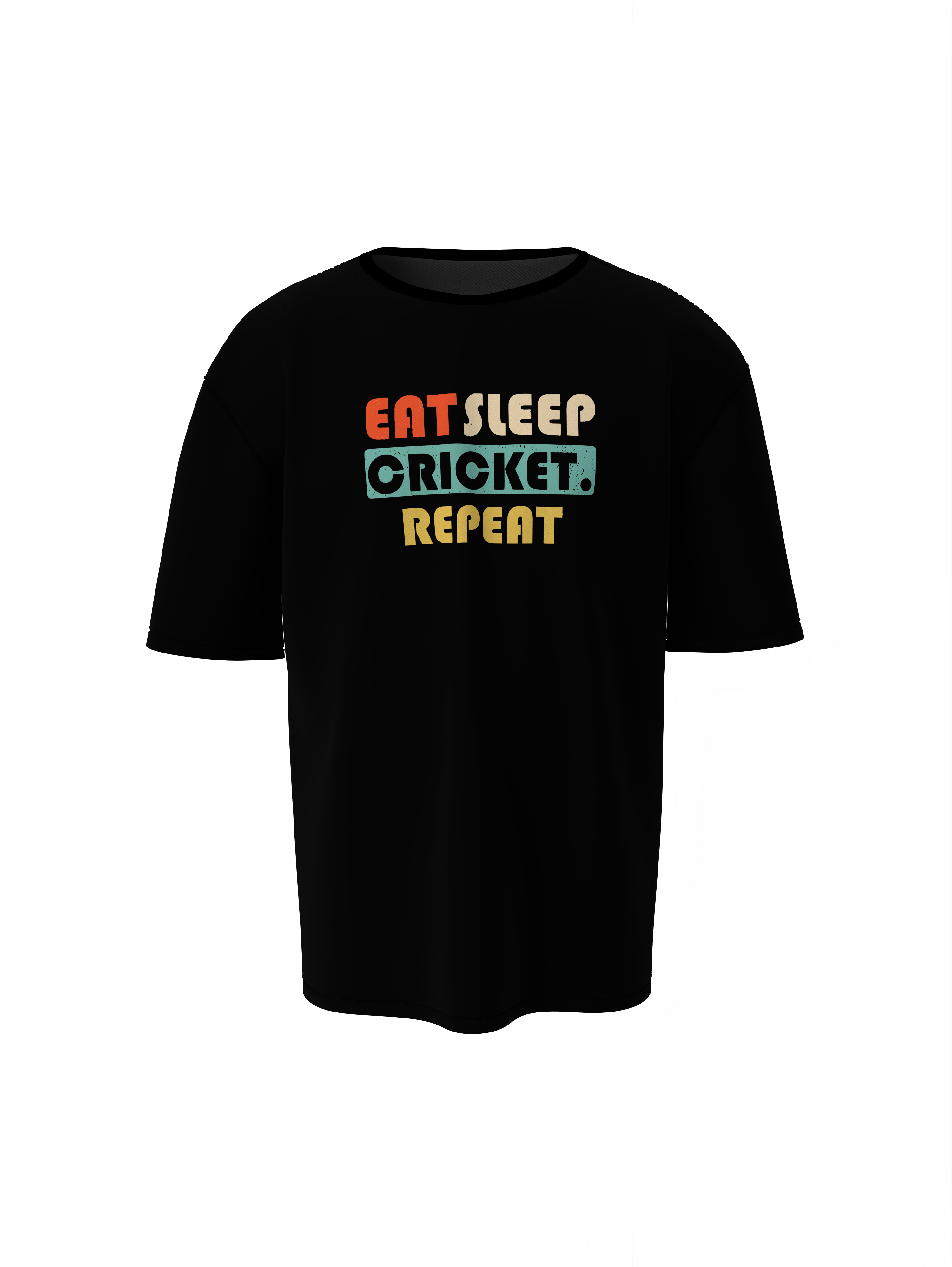 Eat, Sleep, Cricket, Repeat, Oversized T-Shirt