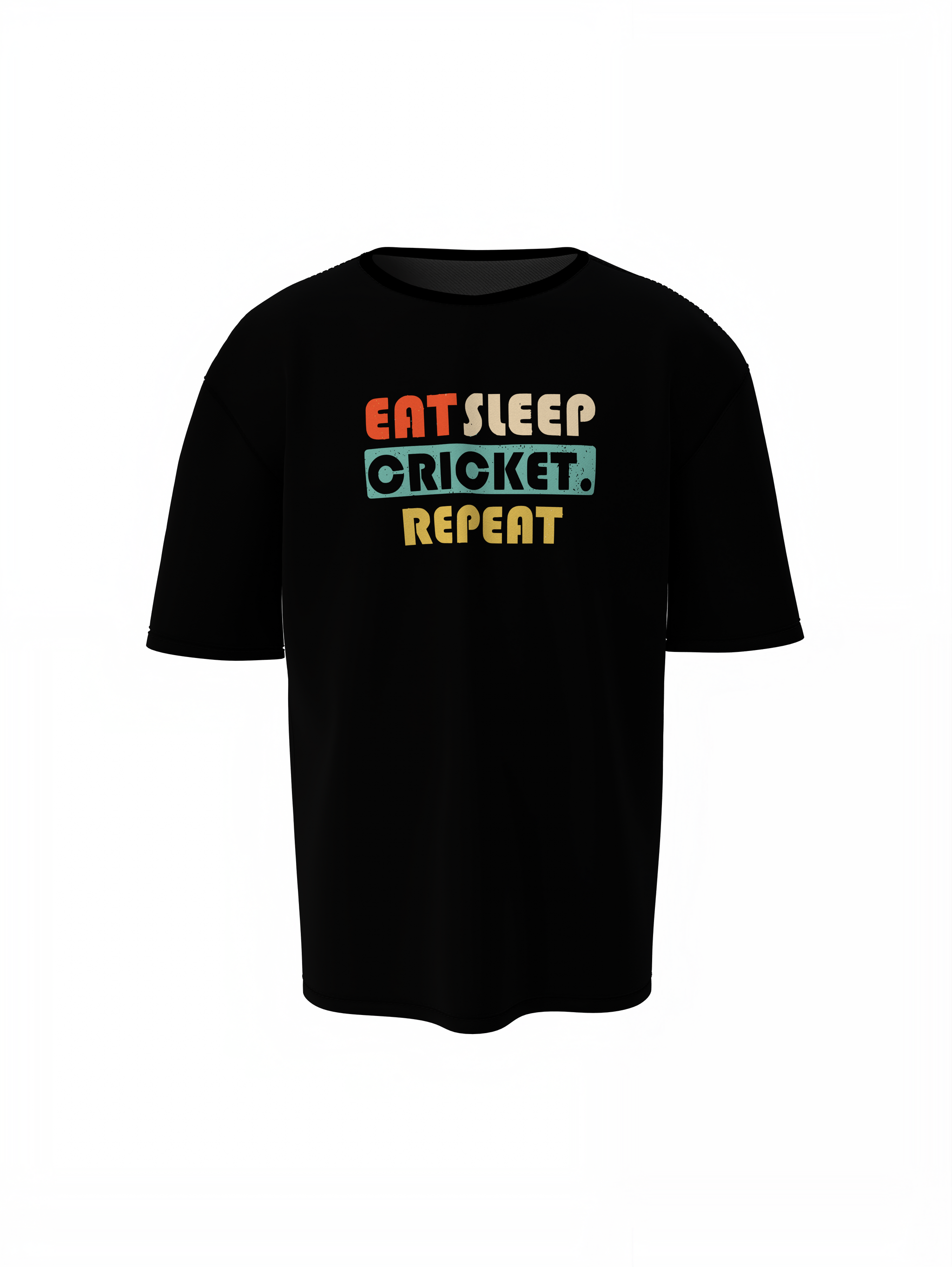 Eat, Sleep, Cricket, Repeat, Oversized T-Shirt