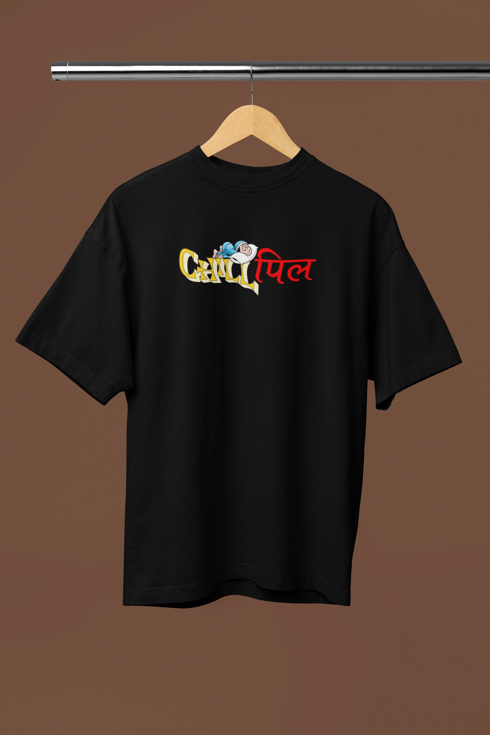 Chill Pill Black Oversized T Shirt Stylish Casual Wear