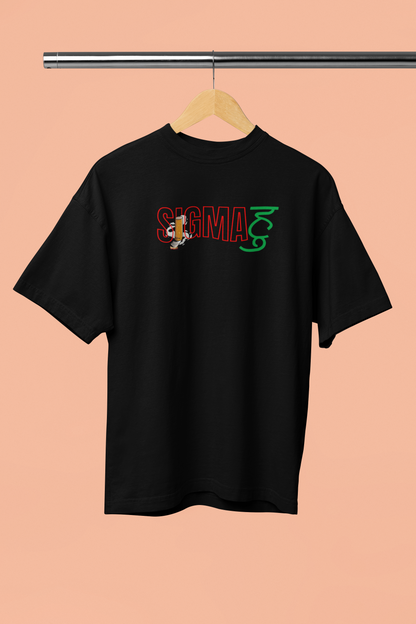Sigma Huu Black Oversized Unisex T-Shirt Trendy Desi Design