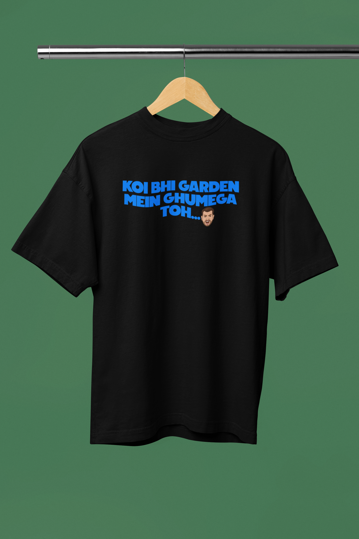 Garden Me Ghumega Toh Graphic Black Oversized Unisex T-Shirt