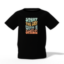 Day With Smile Graphic Kid’s Black Printed T-Shirt
