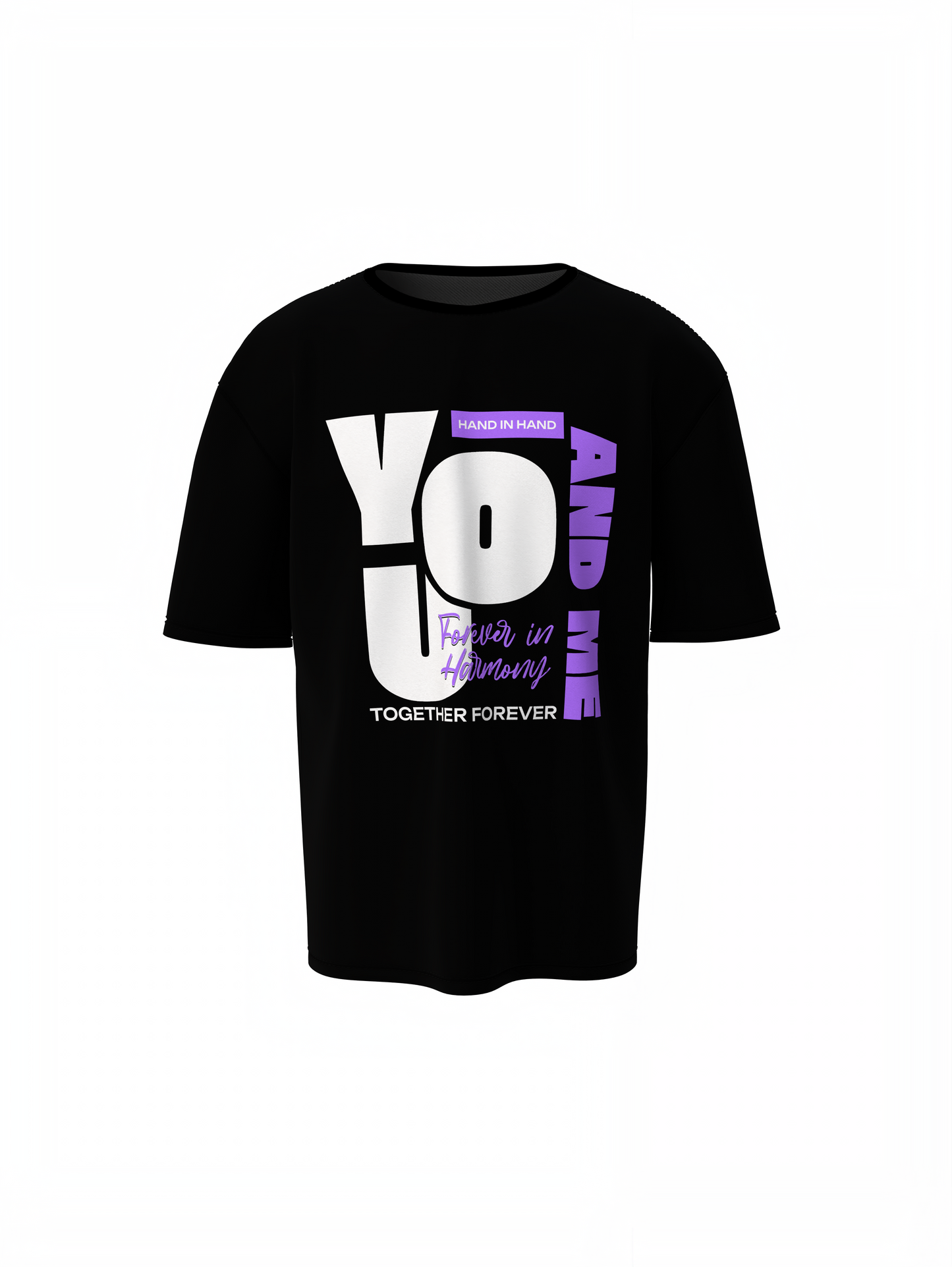 You & Me Oversized T-Shirts Romantic Graphic Streetwear Style
