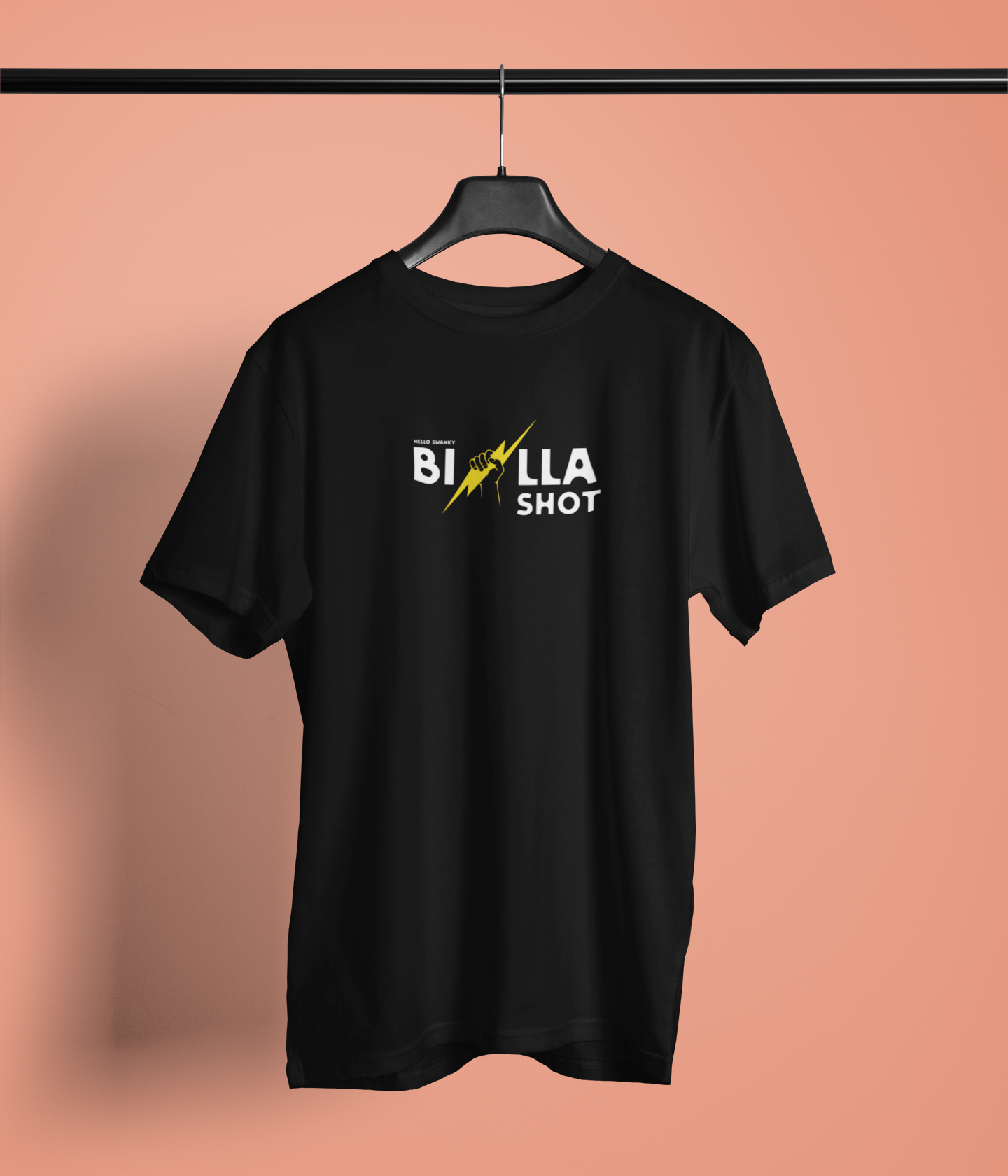 Billa Shot Unisex Black Round Neck T-Shirt | Desi Graphic