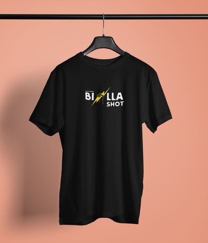 Billa Shot Unisex Black Round Neck T-Shirt | Desi Graphic
