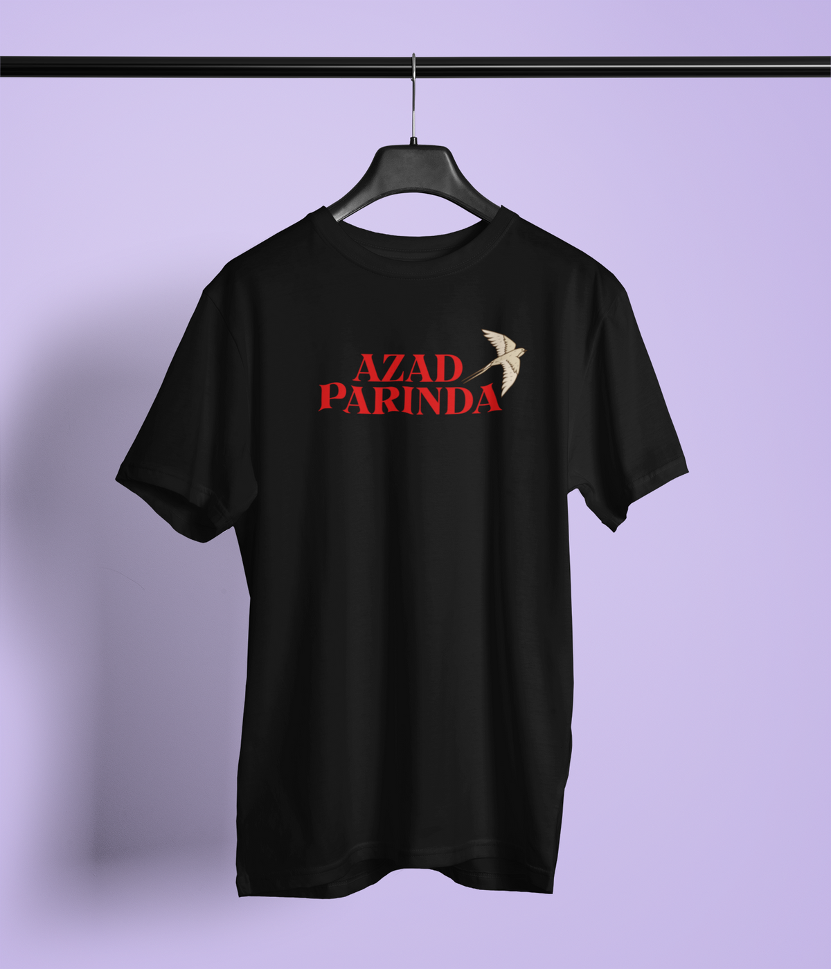 Azad Parinda Unisex Black Round Neck T-Shirt | Desi Graphic