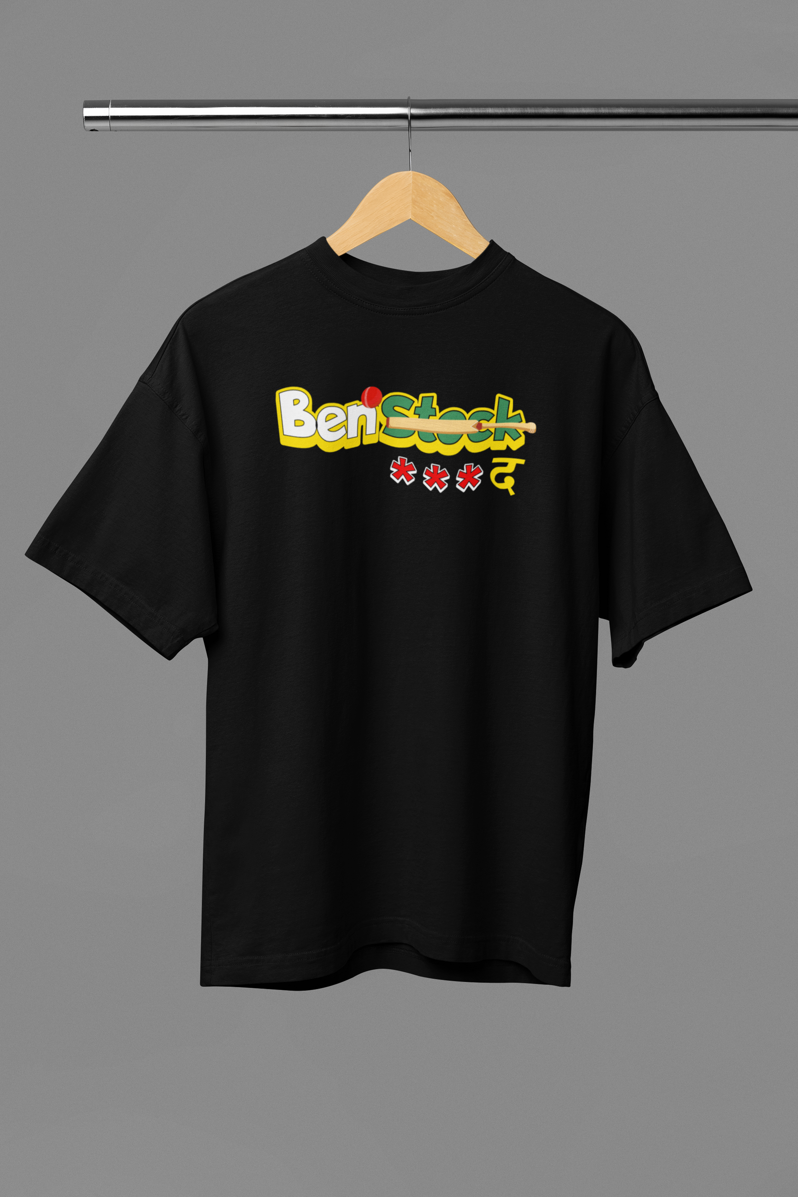 Benstock Black Oversized Unisex T-Shirt | Desi Graphic