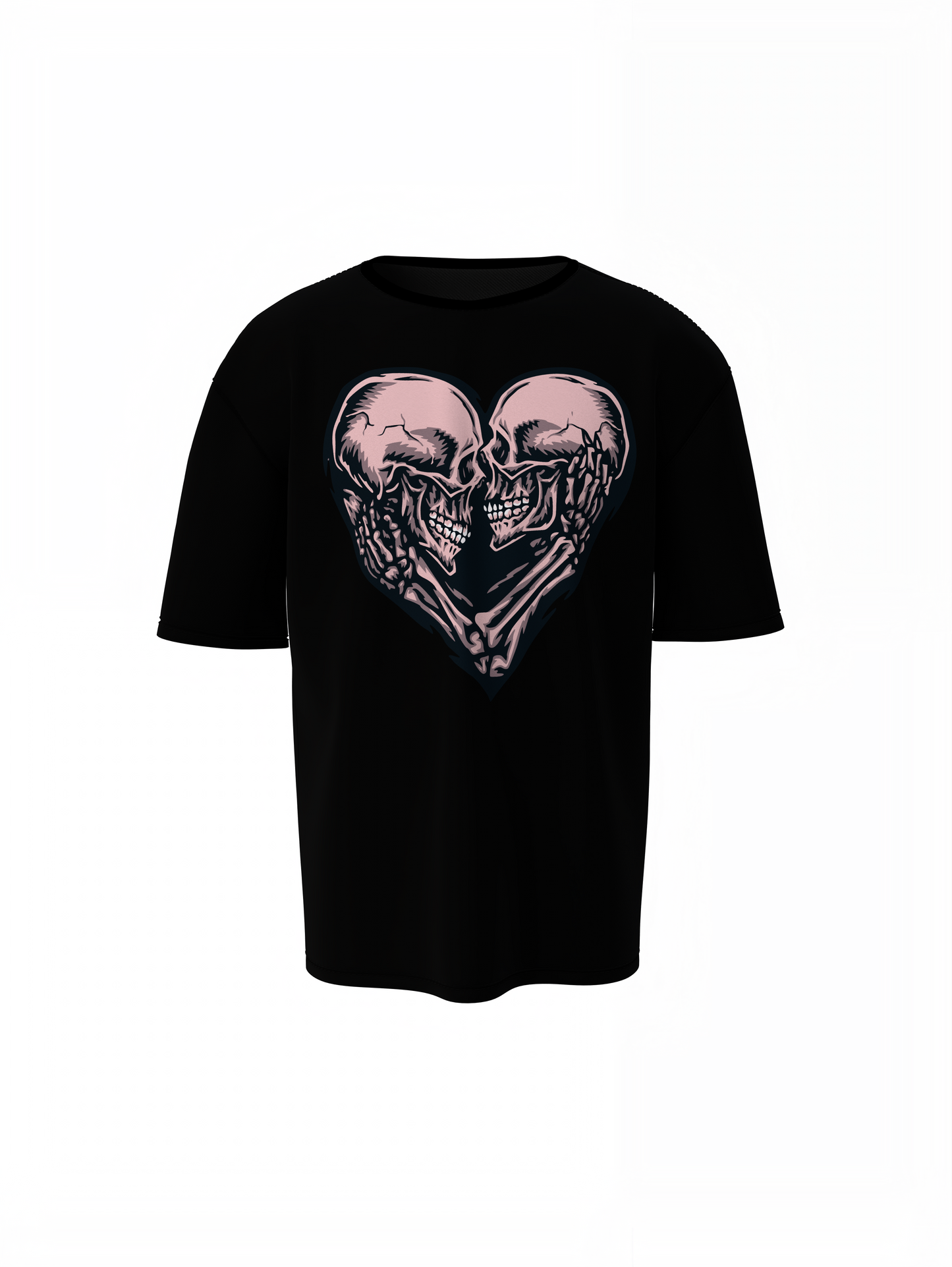 Skeleton Heart Oversized T-Shirts Unique Heart Skeleton Print