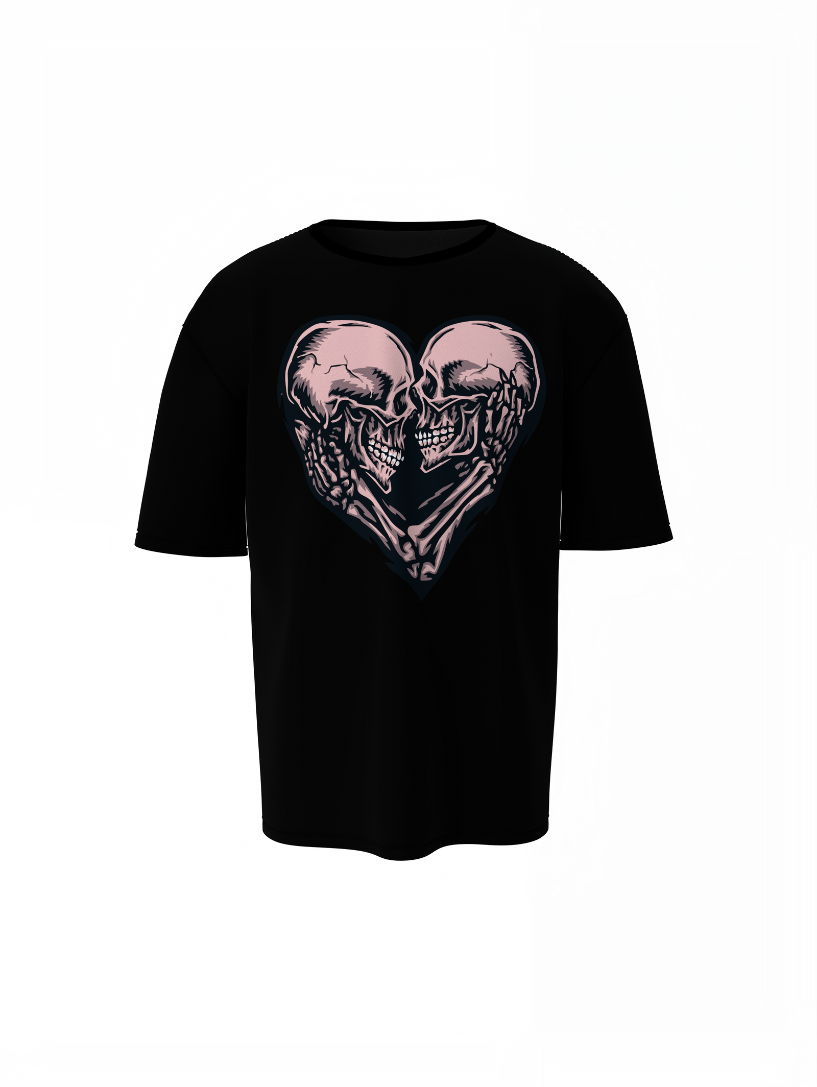 Skeleton Heart Oversized T-Shirts Unique Heart Skeleton Print